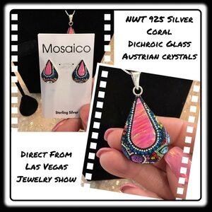 NWT Mosaico Austrian Crystal pendant necklace & earrings 💕💕 new line! 💕💕